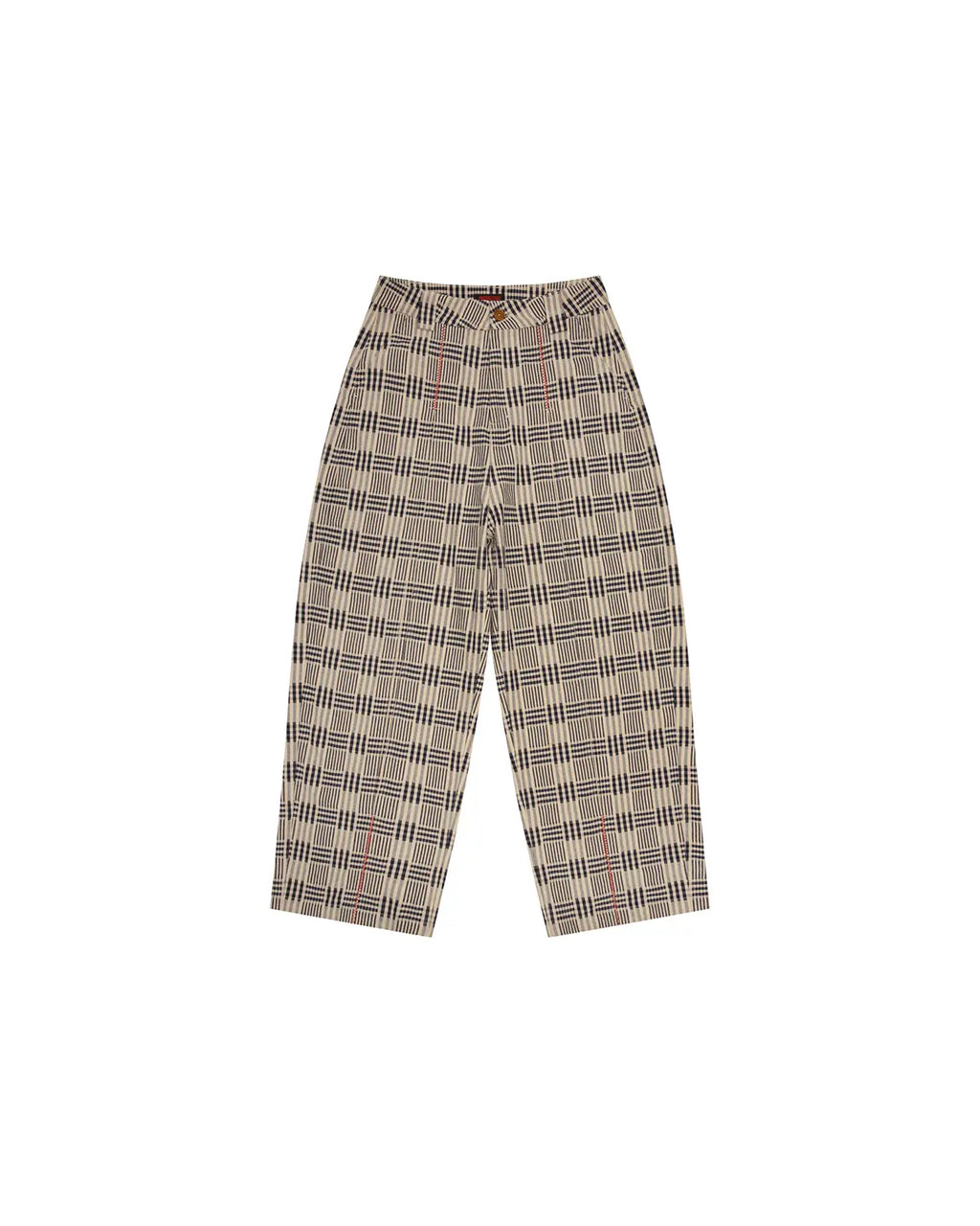 EMO Vintage Plaid Balloon Trousers Brown