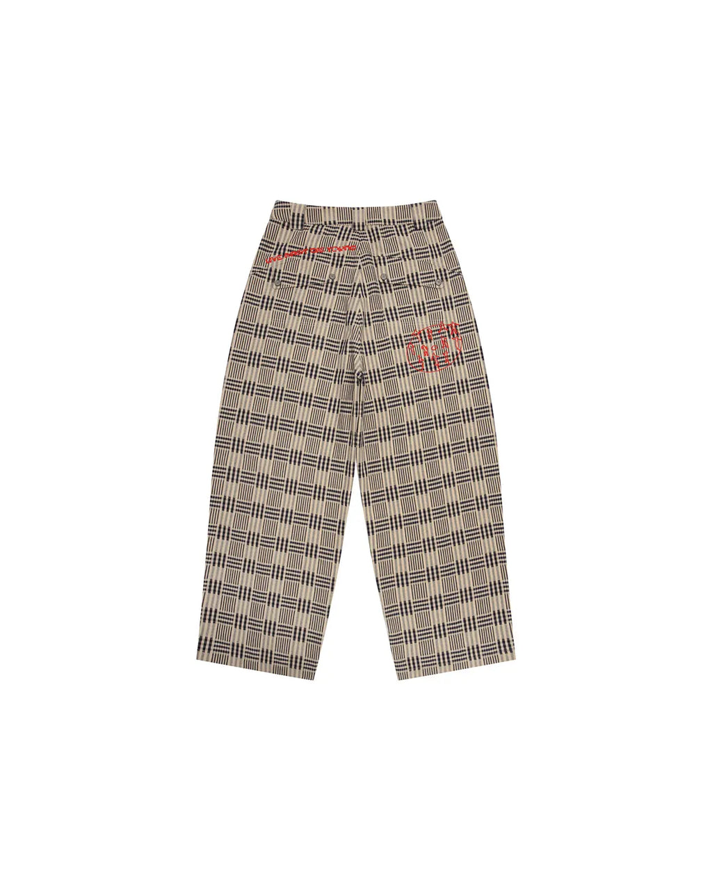 EMO Vintage Plaid Balloon Trousers Brown
