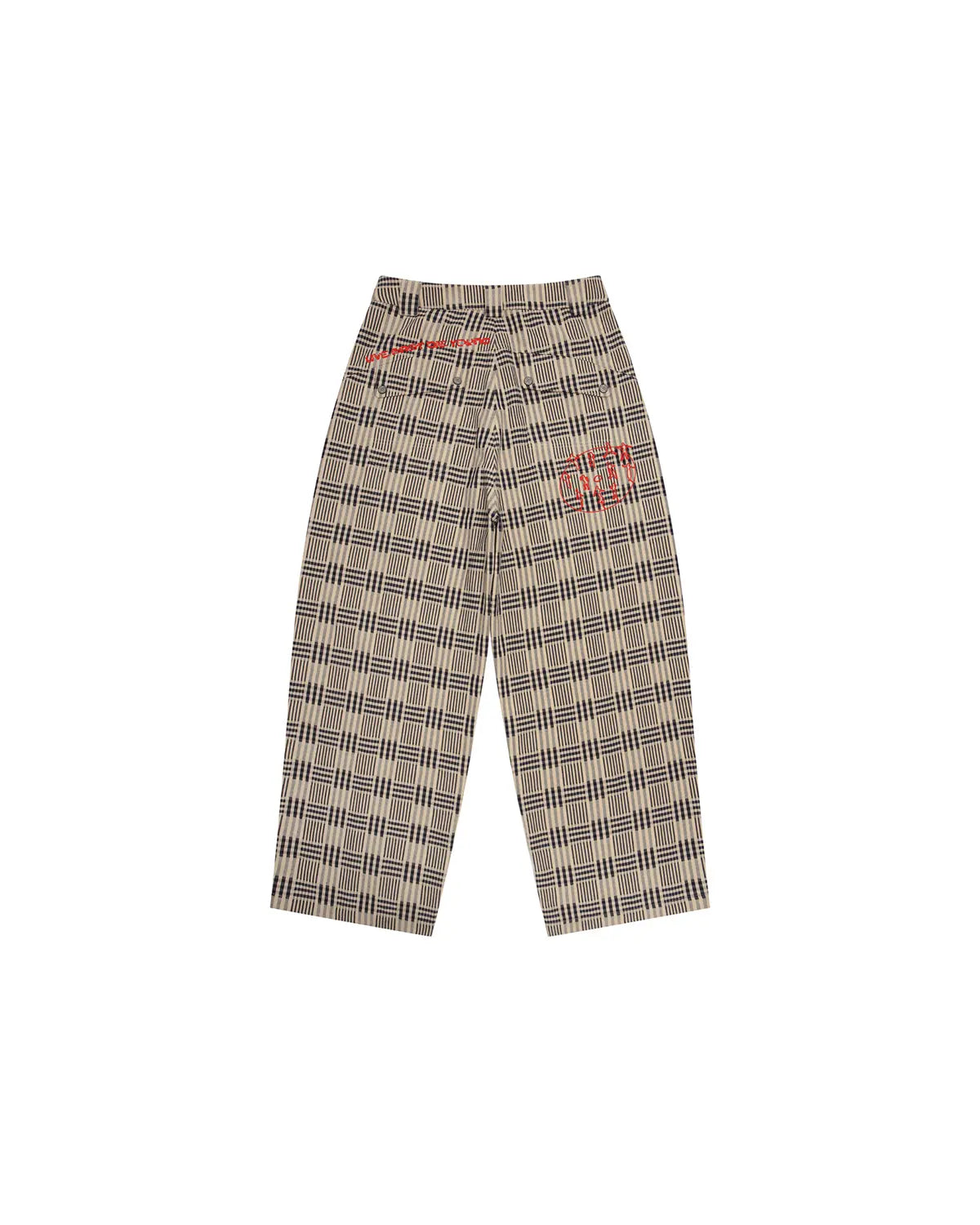 EMO Vintage Plaid Balloon Trousers Brown