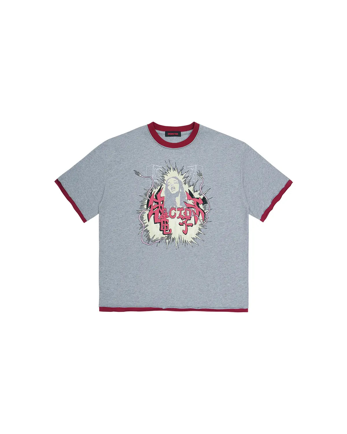 EMO Fake Layer Cropped Box Tee Grey