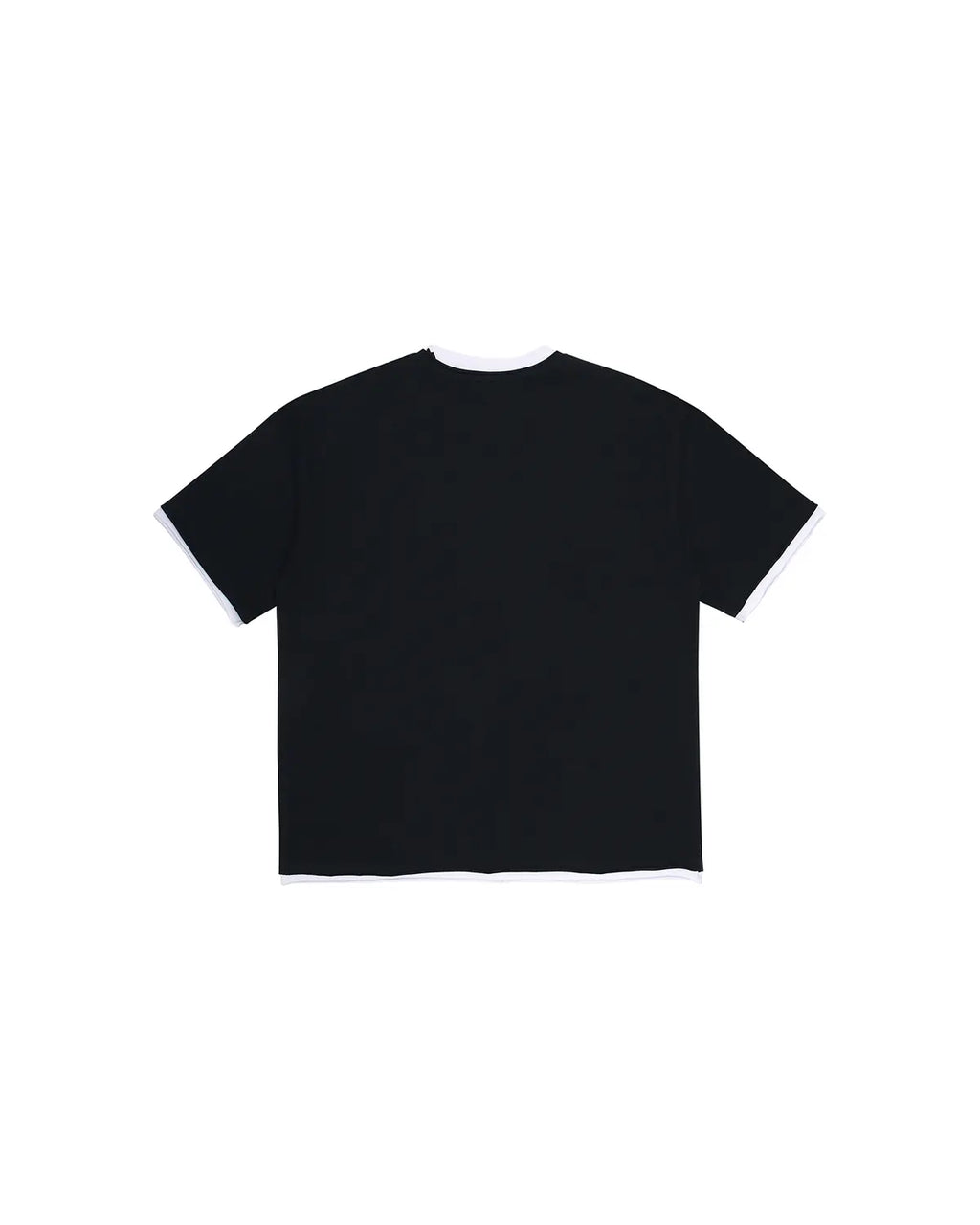 EMO Fake Layer Cropped Box Tee Black