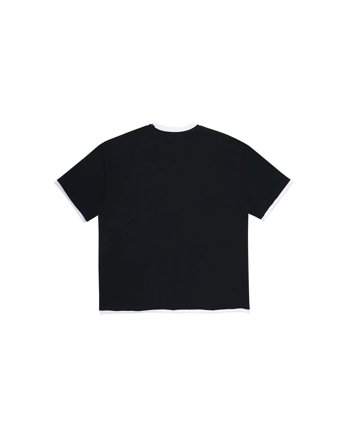 EMO Fake Layer Cropped Box Tee Black