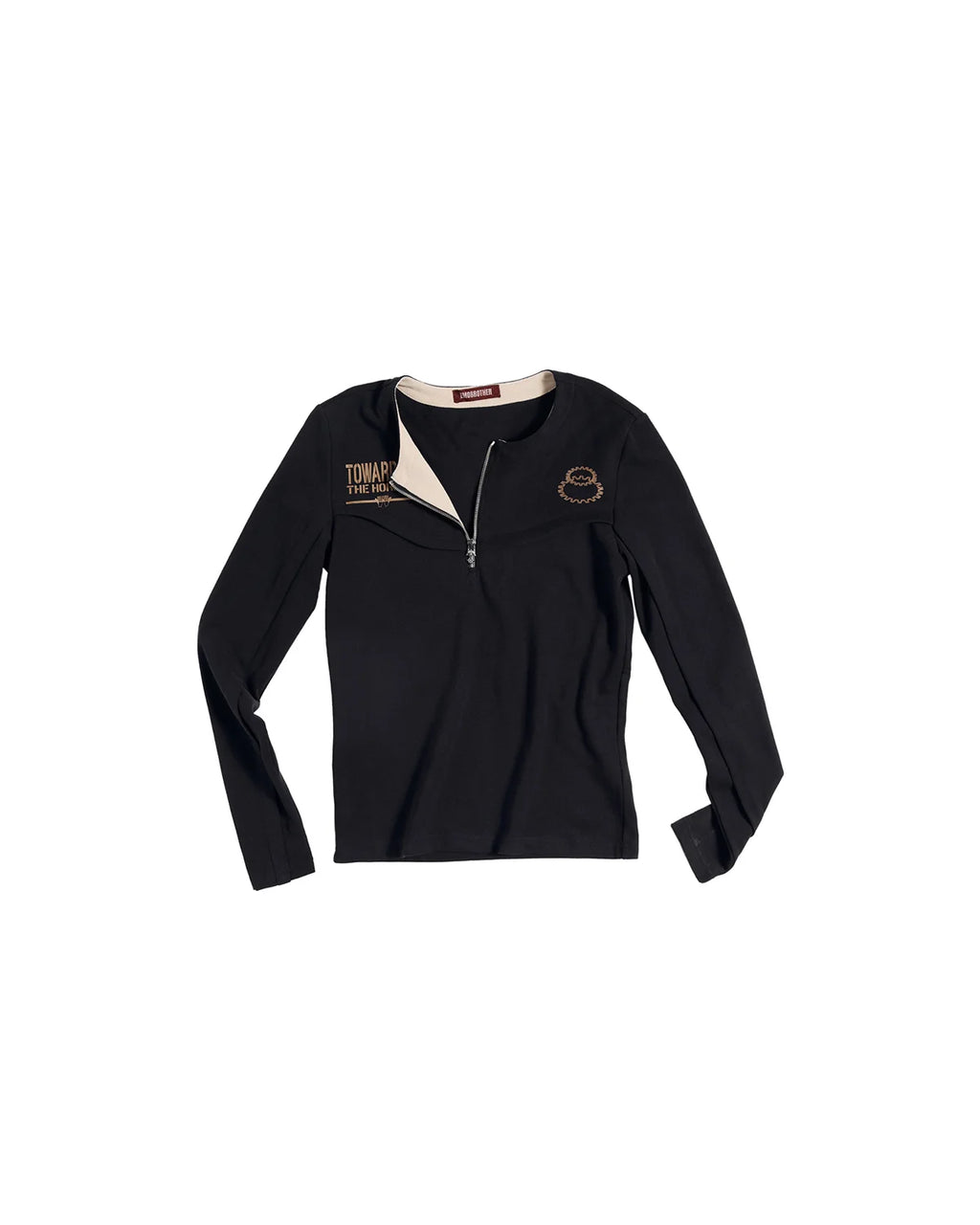 EMO Textured Half-Zip Graphic T-Shirt