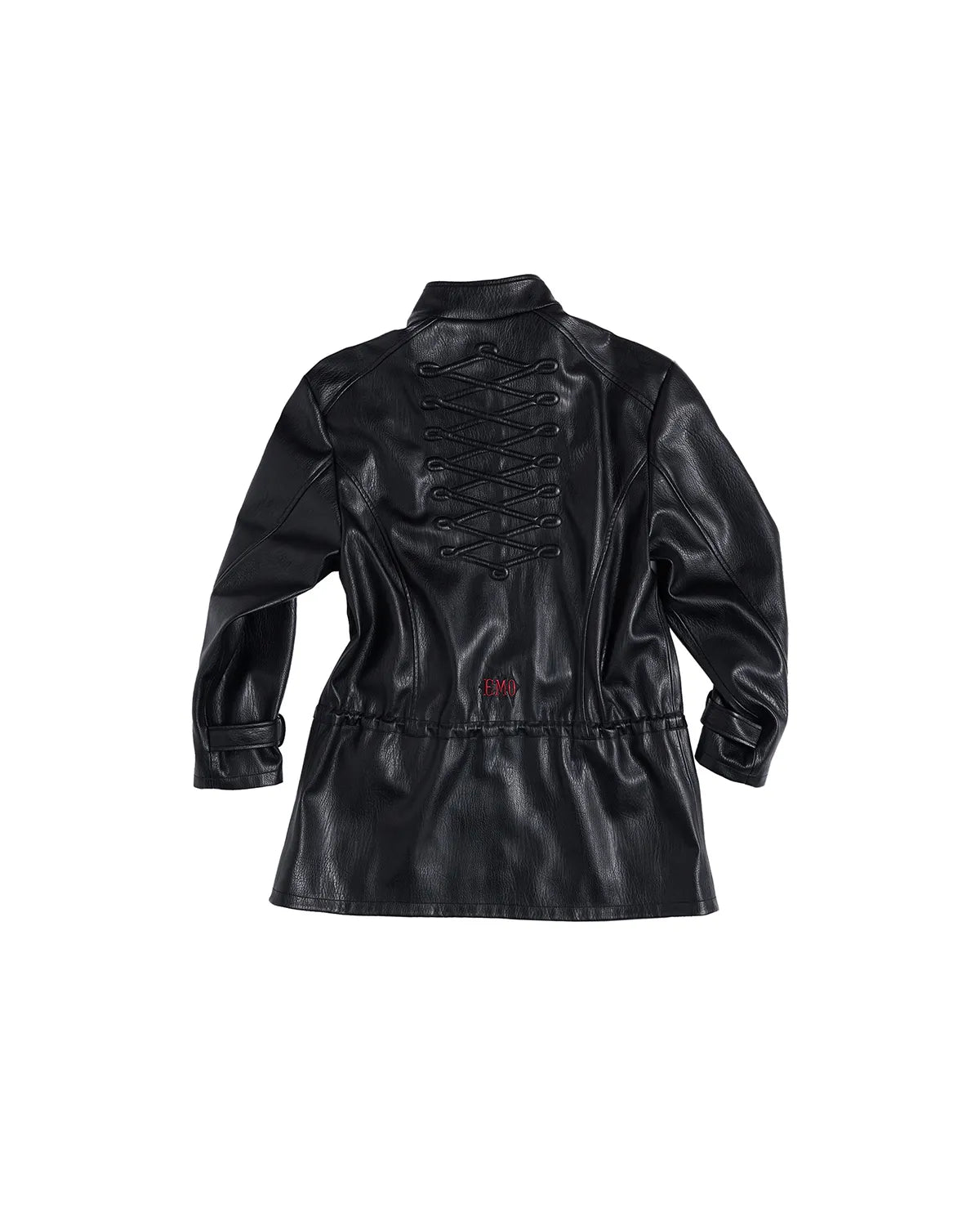 EMO Stand-Collar Napoleon Faux-Leather Jacket