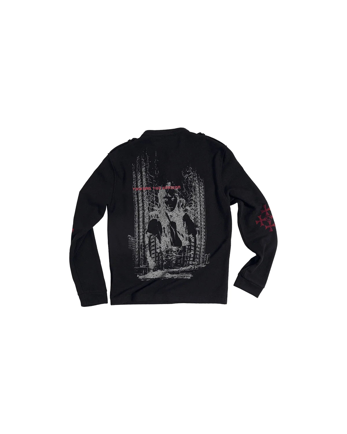 EMO Ruins Graphic Military T-Shirt Black