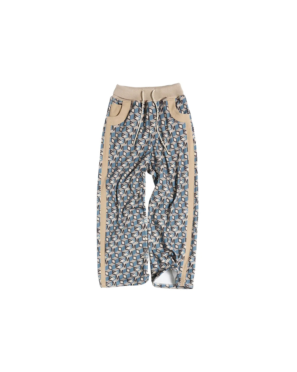 EMO Logo Print Wide-Leg Sweatpants Blue