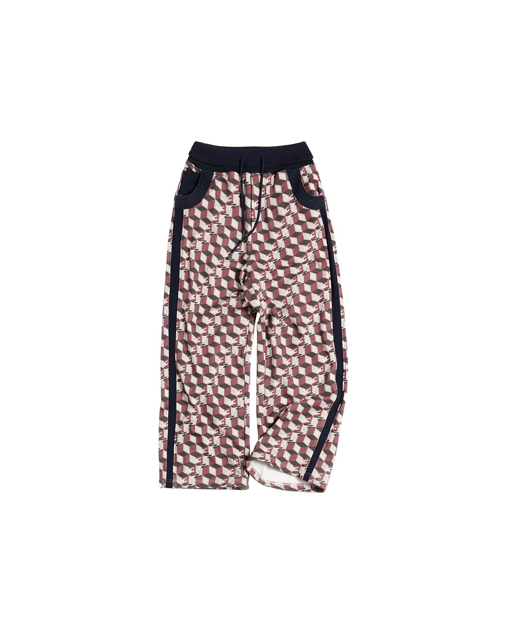EMO Logo Print Wide-Leg Sweatpants Red