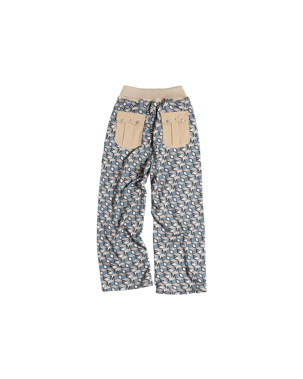 EMO Logo Print Wide-Leg Sweatpants Blue
