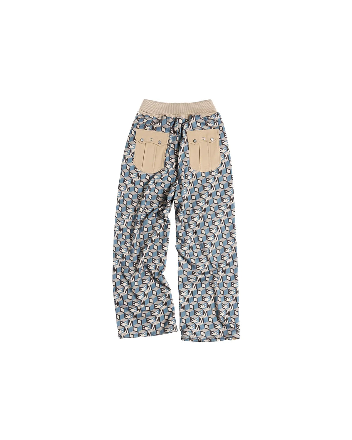 EMO Logo Print Wide-Leg Sweatpants Blue