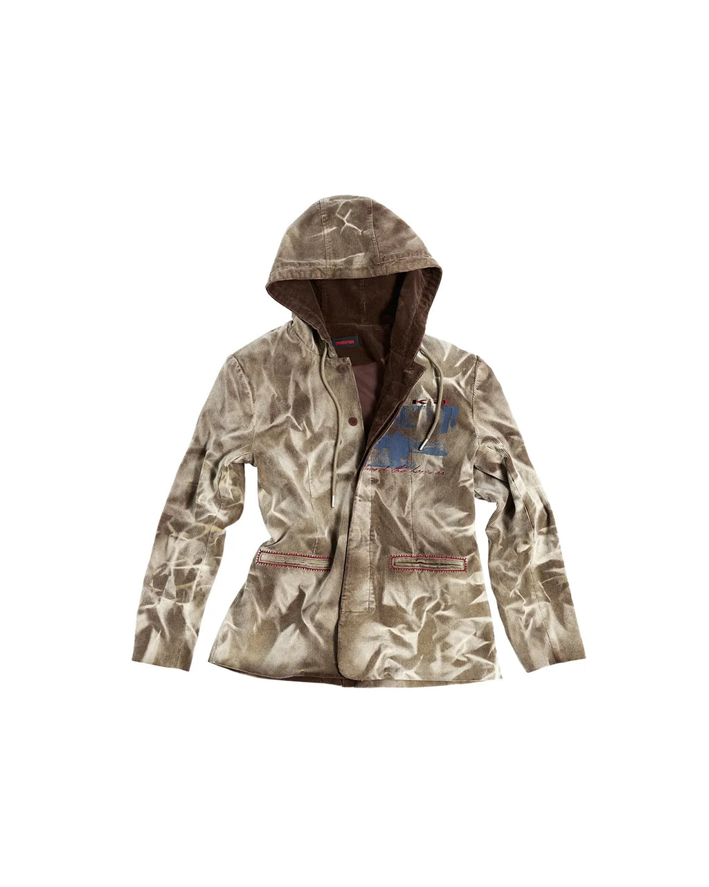 EMO Washed Corduroy Hooded Jacket Brown