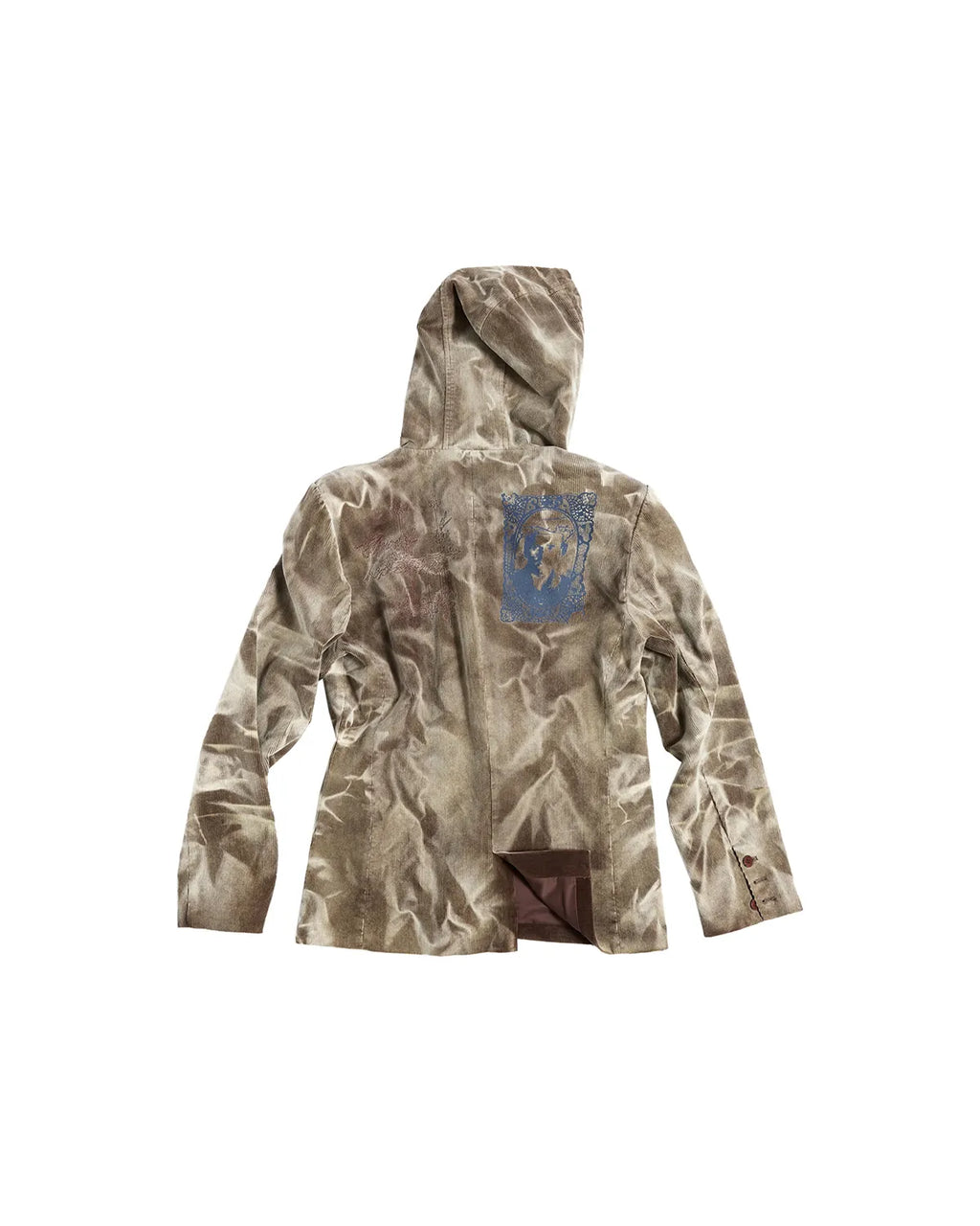 EMO Washed Corduroy Hooded Jacket Brown
