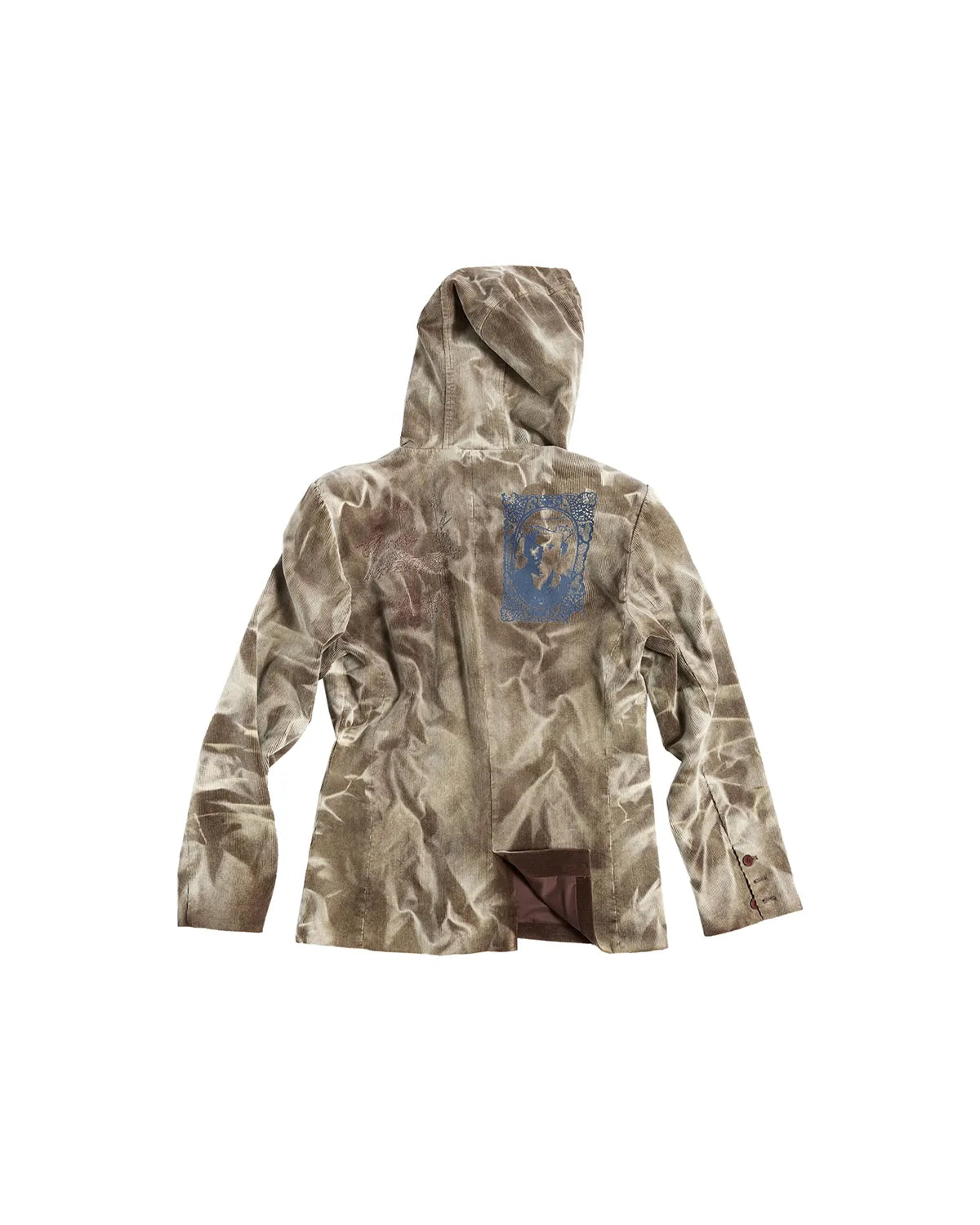 EMO Washed Corduroy Hooded Jacket Brown