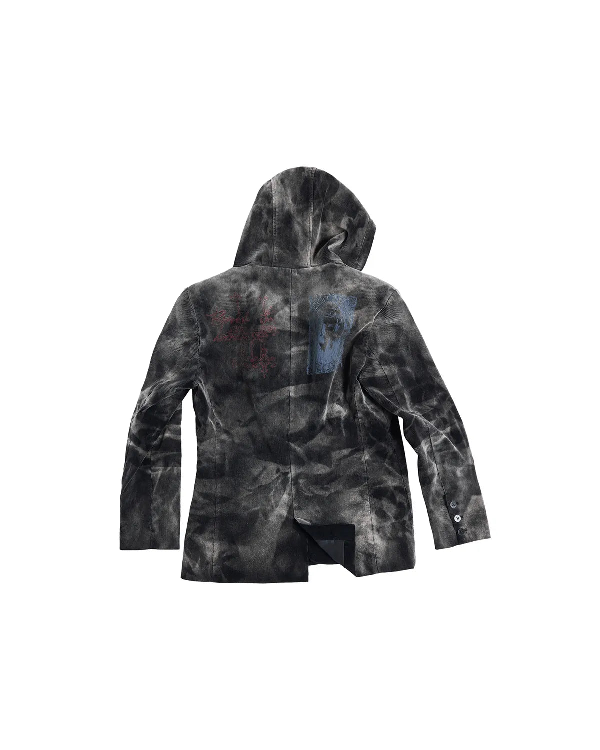 EMO Washed Corduroy Hooded Jacket Black